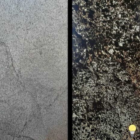 Transluzenter flexibler Schiefer SKIN 2mm - Silver Shine Gold, 185 x 61 cm | Raumbeleuchtung, Innen & Außen