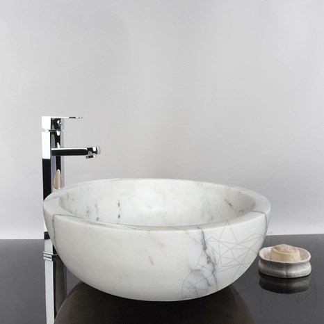 Waschbecken für das Badezimmer - Fliedermarmor RS-24, 42 x 15 cm