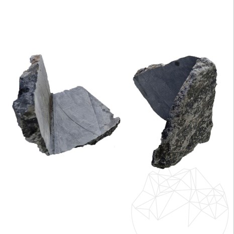 Polygonalplatten Marmor Rock Face Lava Black (Ecke)