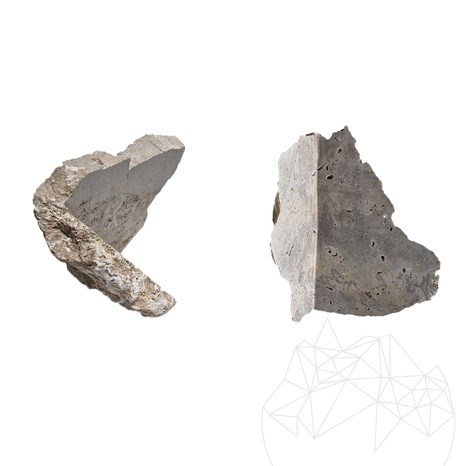 Polygonalplatten Travertin Rock Face Noce (Ecke)