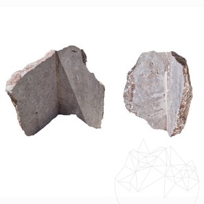 Polygonalplatten Travertin Rock Face Opium Red (Ecke)
