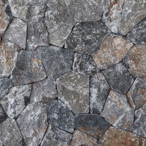 Polygonalplatten Marmor Rock Face Lava Black