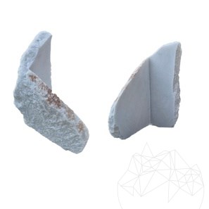 Polygonalplatten Marmor Rock Face White (Ecke)