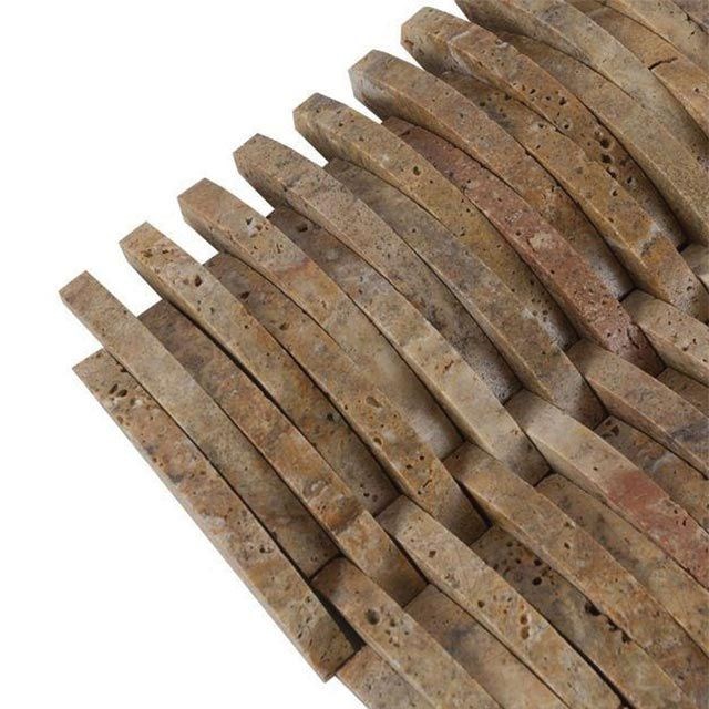 Scabas Travertine Honed Wicker Mosaic - STEINONLINE.at