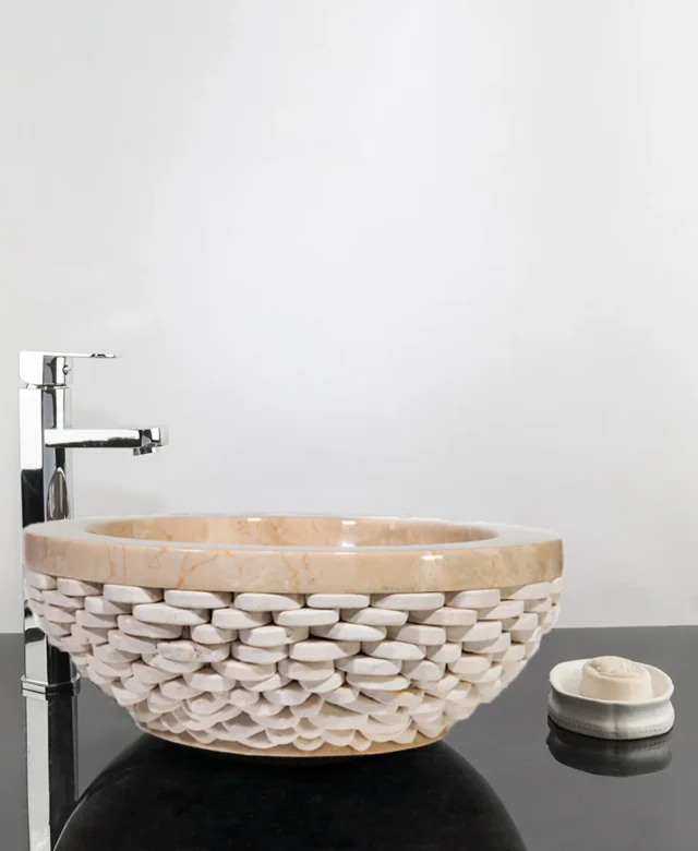 Waschbecken Marmor Matia Beige Kiesel