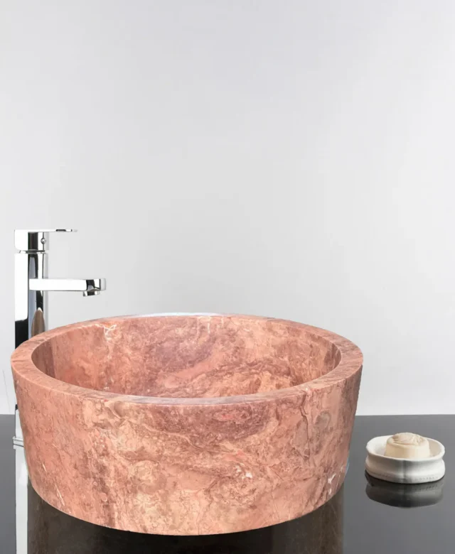 Badezimmer Waschbecken Matia Rot Opium Travertin RS-12