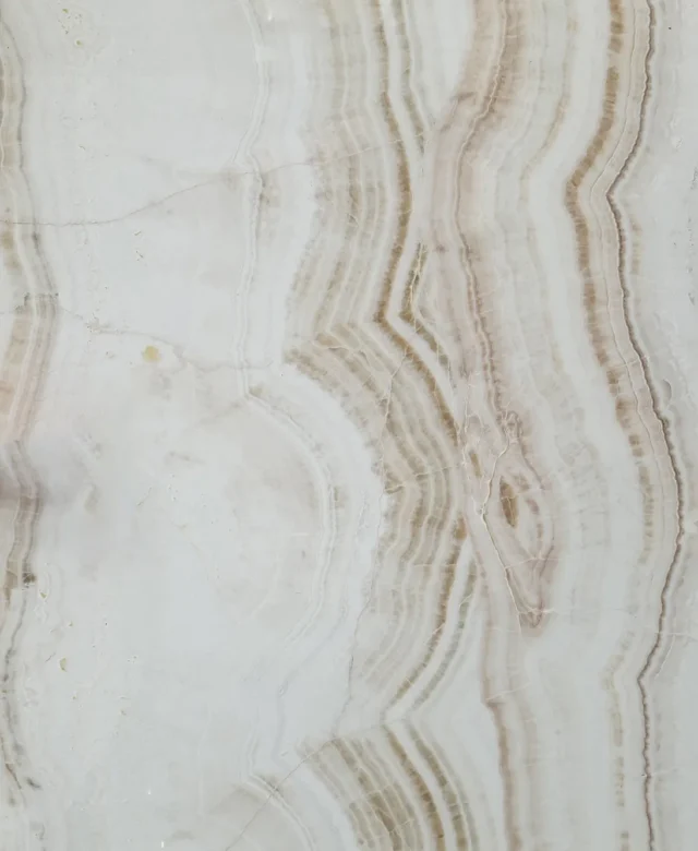 Platte Onyx Bianco, Ader-Schliff, poliert, 2 cm