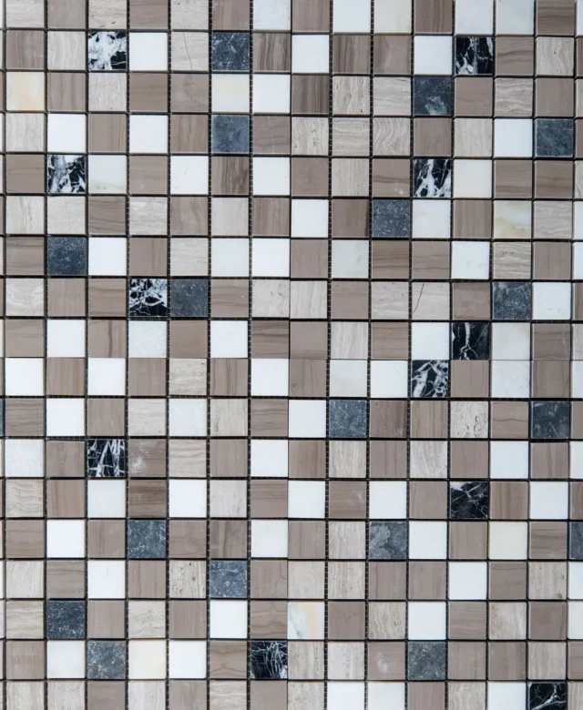 Mix-Marmor Mosaik poliert 3 x 3 cm