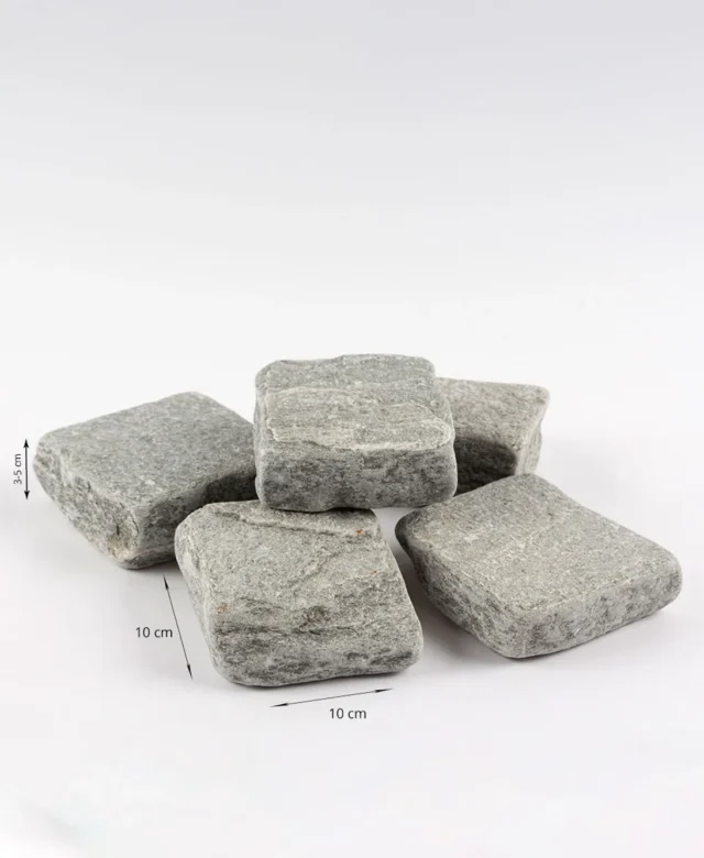 Kavala Schiefer getrommelt Pflasterstein 10 x 10 x 3-5 cm