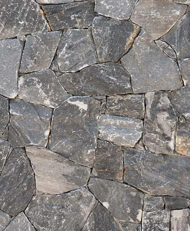 Felswand Schwarzer Poligonalmarmor