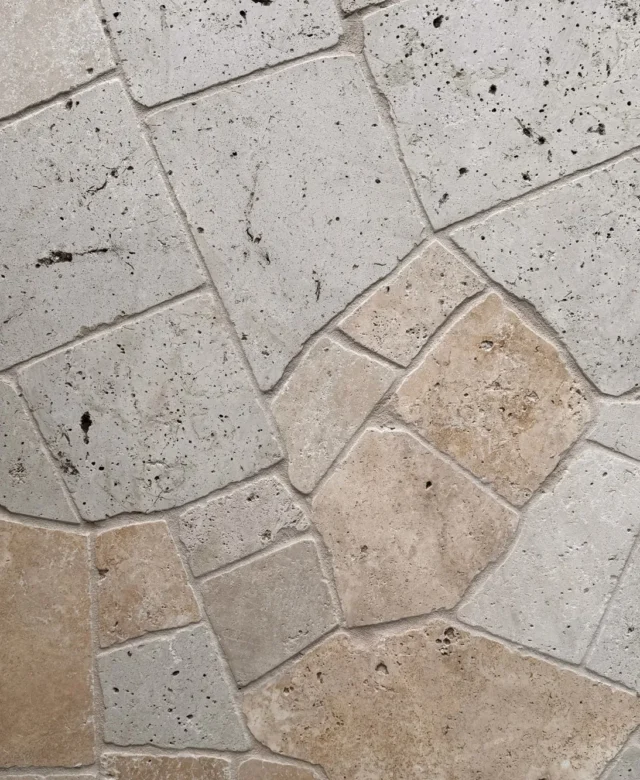 Crazy Paving Classic Trommeltravertin (9-10 Stück/m²)