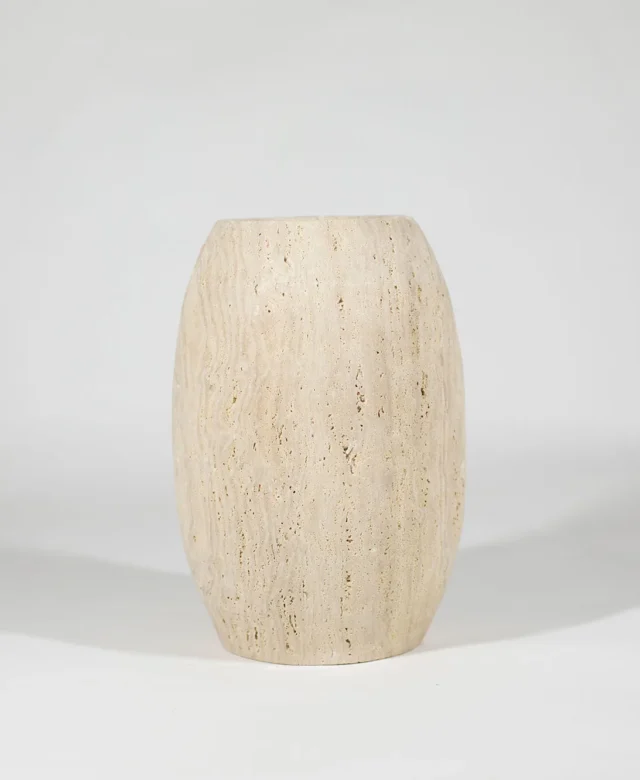 Pisa Classic Riven Travertin Vase 30 x 20 x 20 cm