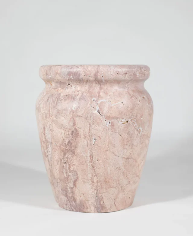 Autograph-Roma Dekorative Rote Opium Travertin Vase 30 x 25 x 25 cm